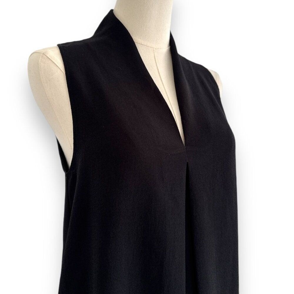WILFRED Sleeveless Halter Neckline Deep V Neck with Pleat Wm Size Sm Black